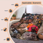 Funny Monkey Face Blanket, Soft Flannel Throw for Home Decor & Camping, Unique Gift for Animal Lovers, Warm & Durable Design Christmas gift Dream Weave Home - View 3