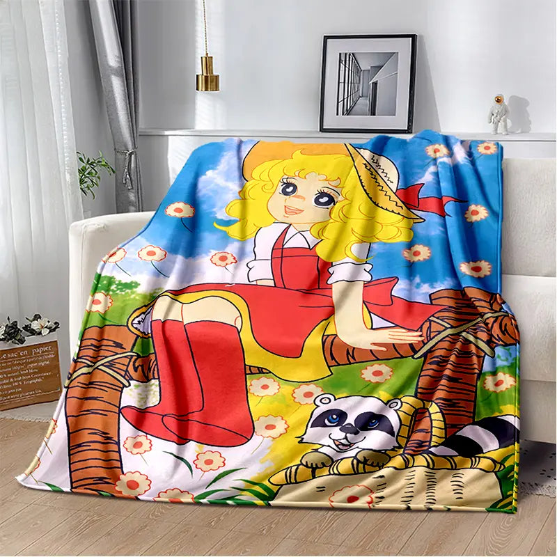2025 New Style Candy Candy Girl Cartoon Anime Soft Plush Blanket,Flannel Throw Blanket Polyester Blanket for Living Room Bedroom Sofa Kid Gift - View 4