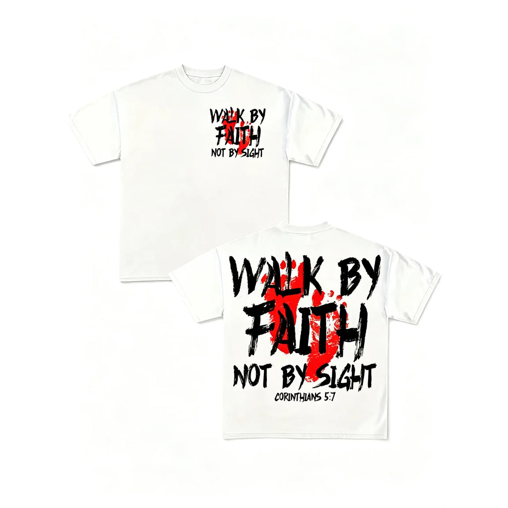 Faith‑Based Graphic Tee, Unisex Cotton T‑Shirt, Graffiti‑Style Dual‑Side Bible Quote Print, Edgy Aesthetic Tops For Gatherings & Casual Daily Moments.