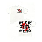 Faith‑Based Graphic Tee, Unisex Cotton T‑Shirt, Graffiti‑Style Dual‑Side Bible Quote Print, Edgy Aesthetic Tops For Gatherings & Casual Daily Moments.