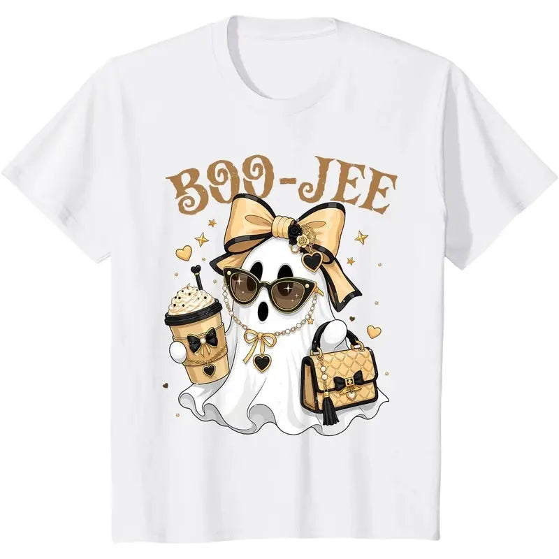 Boo-JEE Cute Ghost Boujee for Women Halloween T-Shirt casual short-sleeve top