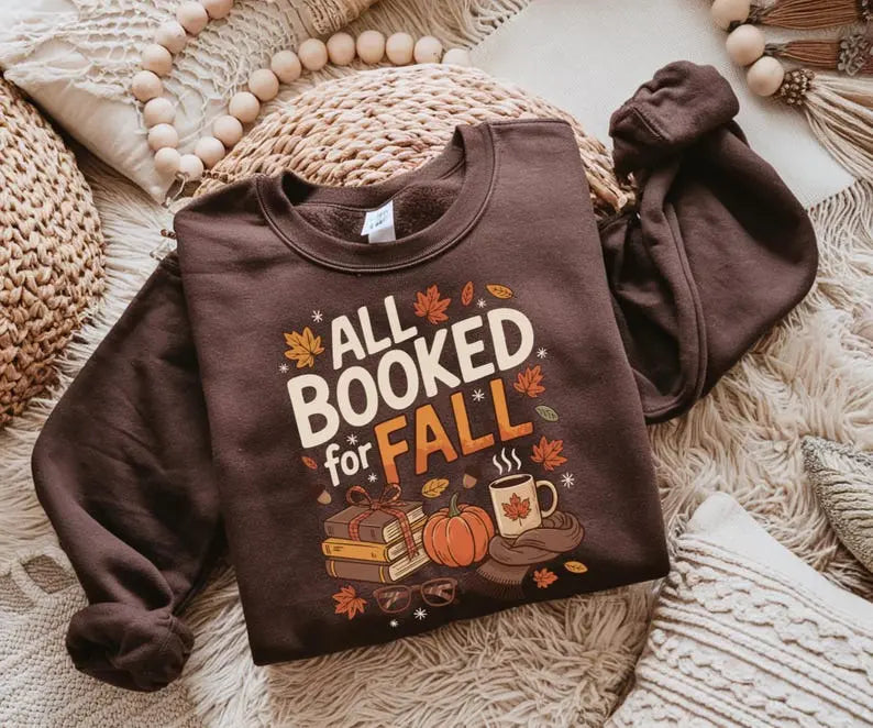 Women's Book Lover Graphi - Cotton-Polyester Blend Long Sleeve Minimalist Tops, Everyday Cozy Casual Pullover Sweater Tee for Autumn Reading, Holiday Outfits - View 1