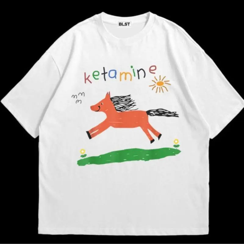 Ketamine Pony Nurse Meme T-Shirt Cotton Menswear Streetwear Hoodie Oversized