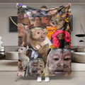 Funny Monkey Face Blanket, Soft Flannel Throw for Home Decor & Camping, Unique Gift for Animal Lovers, Warm & Durable Design Christmas gift Dream Weave Home - View 10