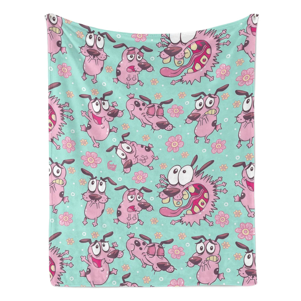 Cowardly Dog - Courage Pink Cartoon Blanket Soft Funny Throw Blanket Cozy Lightweight Plush Portable Cover Blanket For Sofa,Warm Gift For Birthday,Christmas,Multiple Blanket - View 11
