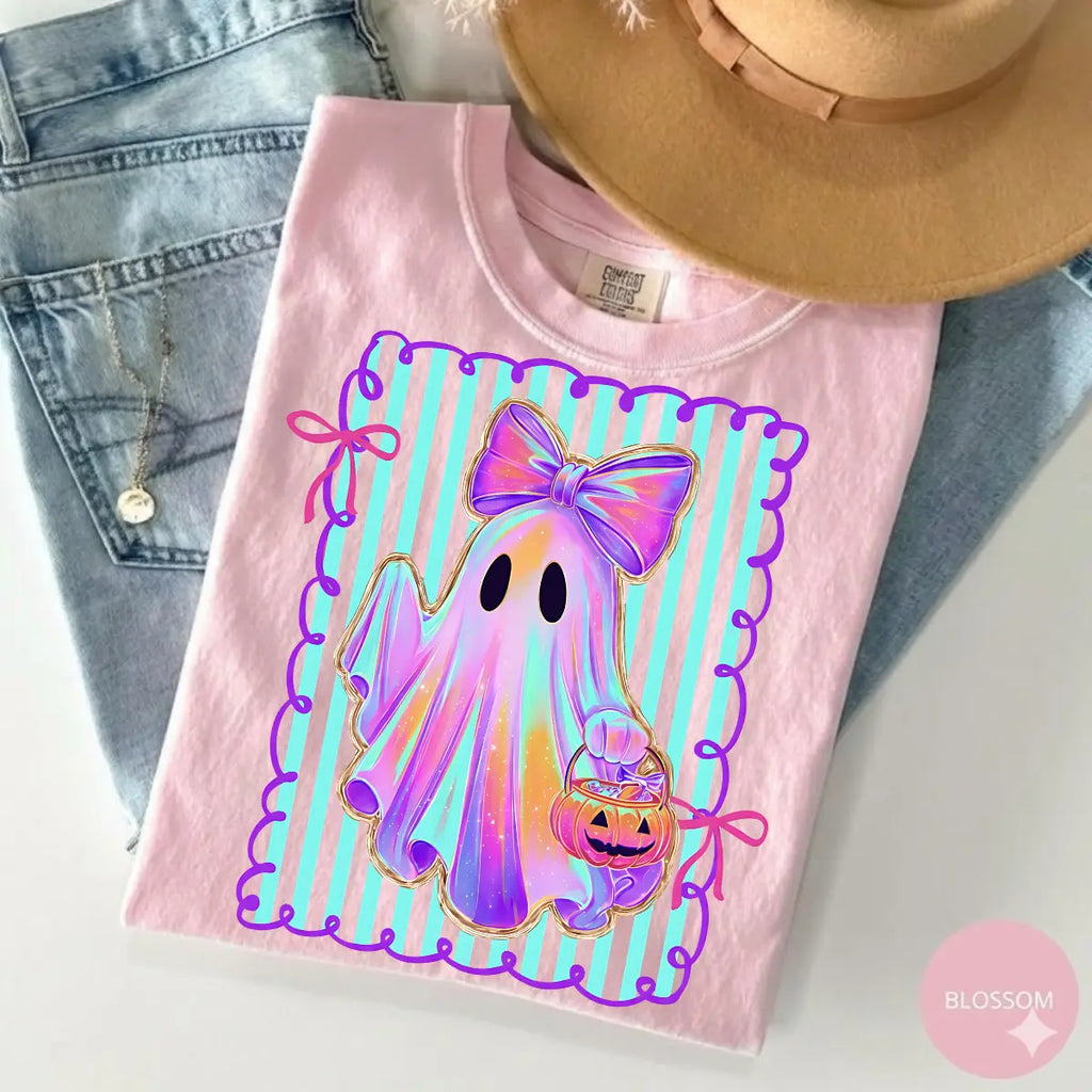 Comfort Colors Preppy Halloween Ghost Cotton Tee Unisex