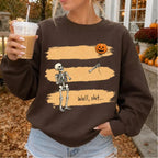 Gildan Funny Skeleton Lost Balloon Halloween Sweatshirt for Women
