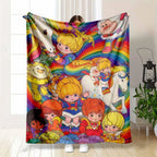 Rainbow Brite Flannel Fleece Throw Blanket 80s Retro Cartoon Starlite Color Kids Magical Horse HD Print Ultra Soft Non Shedding Warm Cozy Sofa Decor Nostalgia Gift - View 1