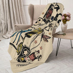 Cartoon Movie Animal Collage Flannel Plush Throw Blanket - Allover Print, All-Season Cozy Gothic Fleece, Cartoon Graphic Throw for Horror Movie Fans (Halloween, Birthdays Gifts), Flannel Plush Throws, Allover Print Blankets - View 10