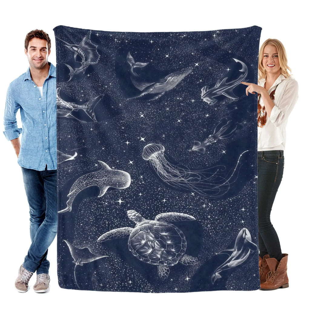 Romantic ocean style whale shark pattern warm blanket children adult nap blanket soft and comfortable suitable for all seasons - View 20