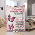 Mama&Papa Inspirational Blanket for Daughters&Son-the perfect graduation gift, birthday present, back-to-school gift, or Christmas present. Features pink butterfly embellishments and makes a lovely addition to your daughter’s bedroom. - View 23