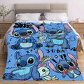 [SummerVibes] DISNEY CLASSIC A Cute Stitch Flannel Blanket, Warm, Comfortable, Soft Fleece Blanket, Bed, Sofa, Office, Camping, Traveling, Home Decor - View 1