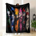 Japanese Anime Ninja Flannel Blanket - Vibrant Abstract Brushstroke Artwork, Soft Warm Lightweight Durable, Ideal for Bedrooms, Living Rooms, Fan Gifts, Decorative Throws, Movie Companions - View 1