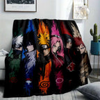 Japanese Anime Ninja Flannel Blanket - Vibrant Abstract Brushstroke Artwork, Soft Warm Lightweight Durable, Ideal for Bedrooms, Living Rooms, Fan Gifts, Decorative Throws, Movie Companions - View 2