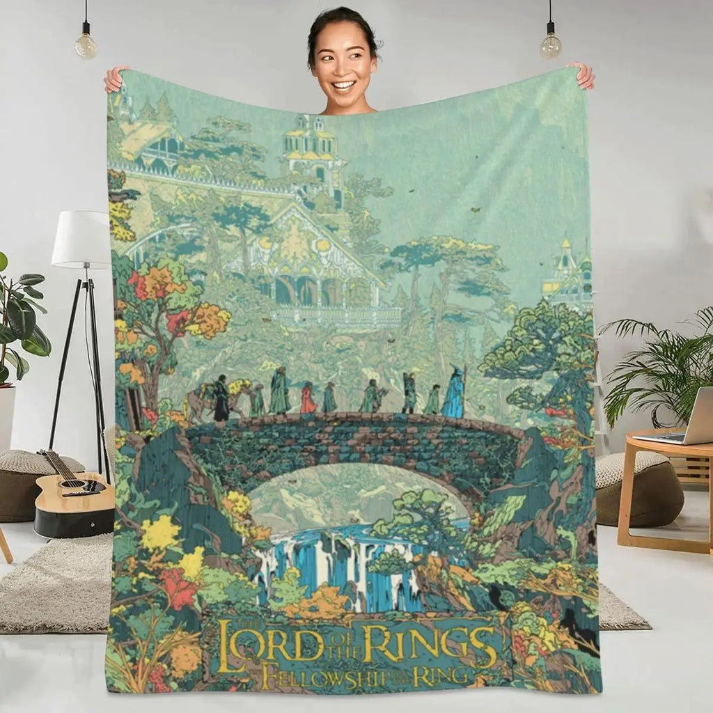 Lord Of The Rings Flannel Throw Middle Earth Landscape Ultra Soft Warm Fabric All Season Comfort Perfect For Sofa Bed nap Chair Decor Durable Machine Washable Long Lasting Quality blankets ultra-soft throw blanket - View 9