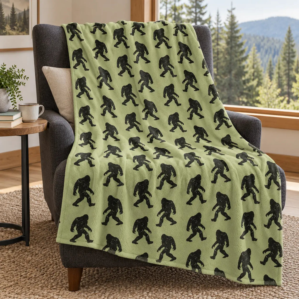 Funny Big Foot Sasquatch Gifts Blanket, Bigfoot Blanket for Men Women, Funny Birthday Unique Sasquatch Gifts, Vintage Flannel Throws Blanket for Bed Sofa Car, Gift for Him, Printed on One Side, Cozy Throw Blankets,Halloween Christmas Gift - View 8