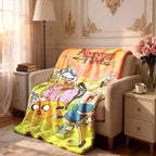 Adventure Time Cartoon Characters Flannel Blanket Large Size Ultra Soft Warm Lightweight Cozy Throw Blanket Perfect For Bed Sofa Living Room Office Camping Travel Gift Birthday Christmas For Fans Boys Teens Her - View 7