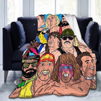 [Cozy Wrestling Flannel Blanket] Soft, Warm Wrestling-Themed Flannel Blanket - Cozy Throw for Couch, Office, Bed, Camping & Travel - Versatile All-Season Gift, Charming Anime Style Skin-friendly, lightweight and soft - View 2