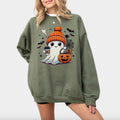 Halloween Ghost Sweatshirt - Shirt - Hoodie, Cute Ghost Sweatshirt, Halloween T-shirt, Cute Fall Shirt, Spooky Season Sweatshirt, Trendy Ghost Halloween T-shirt, Funny Ghost T-shirt, Full Color, For Men, For Women, Classic Fashion, Full Sizes, Tee Print - View 2