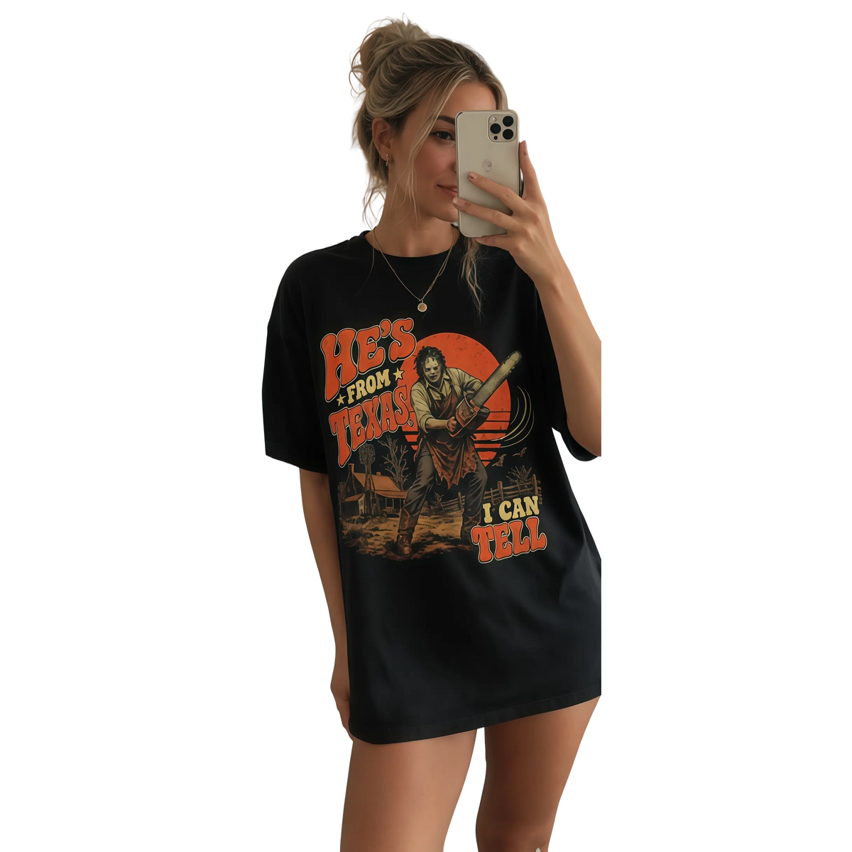 Texas Movie Graphic T-Shirt - Halloween Regular Fit Tee, Spooky Season Fan Top - View 5