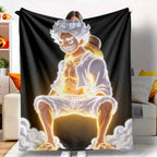 Glow Warrior Flannel Blanket - Lightning Aura Anime Print, Ultra Soft, Warm, Durable Texture, Boujee Home Accessories, Unique Room Decor, Bedroom Items for Cozy Look (Bedroom, Sofa Use) - View 1