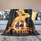 Sunset Pirate Ship Silhouette Print Flannel Fabric Throw Blanket - Soft, Lightweight, Breathable, Anti-Pilling, Wrinkle-Resistant, Multi-Size - Cozy Setup Gift Decor for Sofa, Camping, Daily Office Life (TikTok Shop Spring Glow Up) - View 4