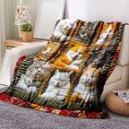 Cat Pattern Flannel Blanket, 1 Count Soft Comfortable Cozy Graphic Throw Blanket with Storage Bag, Air-conditioned Room Blanket, Warm Nap Blanket for Home Office Travel, Cozy Blankets - View 6