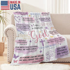 Faith-Based Printed Flannel Soft Throw Blanket (60x80 in) - "I Am A Child Of God" Bible Quote Collage, Pastel Watercolor Religious Print, Blankets for Sofa, Girl Room Decor, Heartwarming Gift for Girls,back to school,back to school shopping,home decor - View 4
