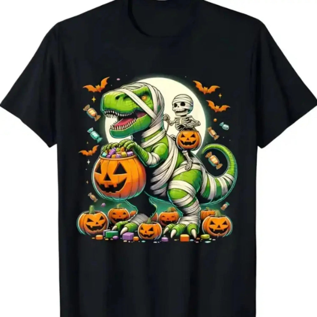 Kids' Halloween Funny T Rex Dinosaur Mummy T-Shirt Boys Trick Treat Costume