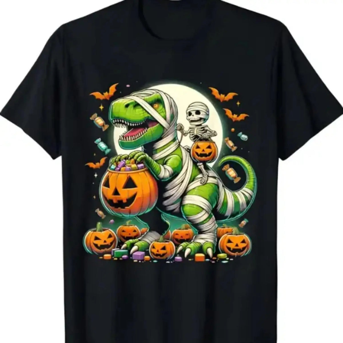 Kids' Halloween Funny T Rex Dinosaur Mummy T-Shirt Boys Trick Treat Costume