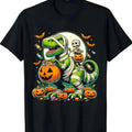 Halloween Funny T Rex Dinosaur Mummy Boys Trick Treat Youth and Adult Children's Cotton T Shirt Halloween Tee Trending Tee Kids Clothing Birthday Gift Family Shirt Gift for Son Halloween Outfit Funny Shirt - View 1