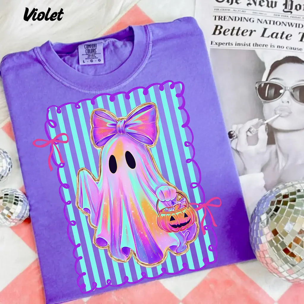 Comfort Colors Preppy Halloween Ghost Cotton Tee Unisex