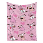 Cowardly Dog - Courage Pink Cartoon Blanket Soft Funny Throw Blanket Cozy Lightweight Plush Portable Cover Blanket For Sofa,Warm Gift For Birthday,Christmas,Multiple Blanket - View 1