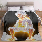 Glow Warrior Flannel Blanket - Lightning Aura Anime Print, Ultra Soft, Warm, Durable Texture, Boujee Home Accessories, Unique Room Decor, Bedroom Items for Cozy Look (Bedroom, Sofa Use) - View 3
