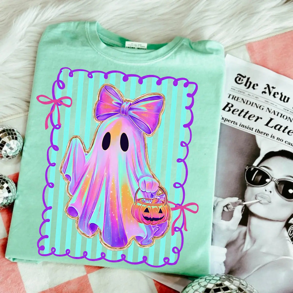 Comfort Colors Preppy Halloween Ghost Cotton Tee Unisex