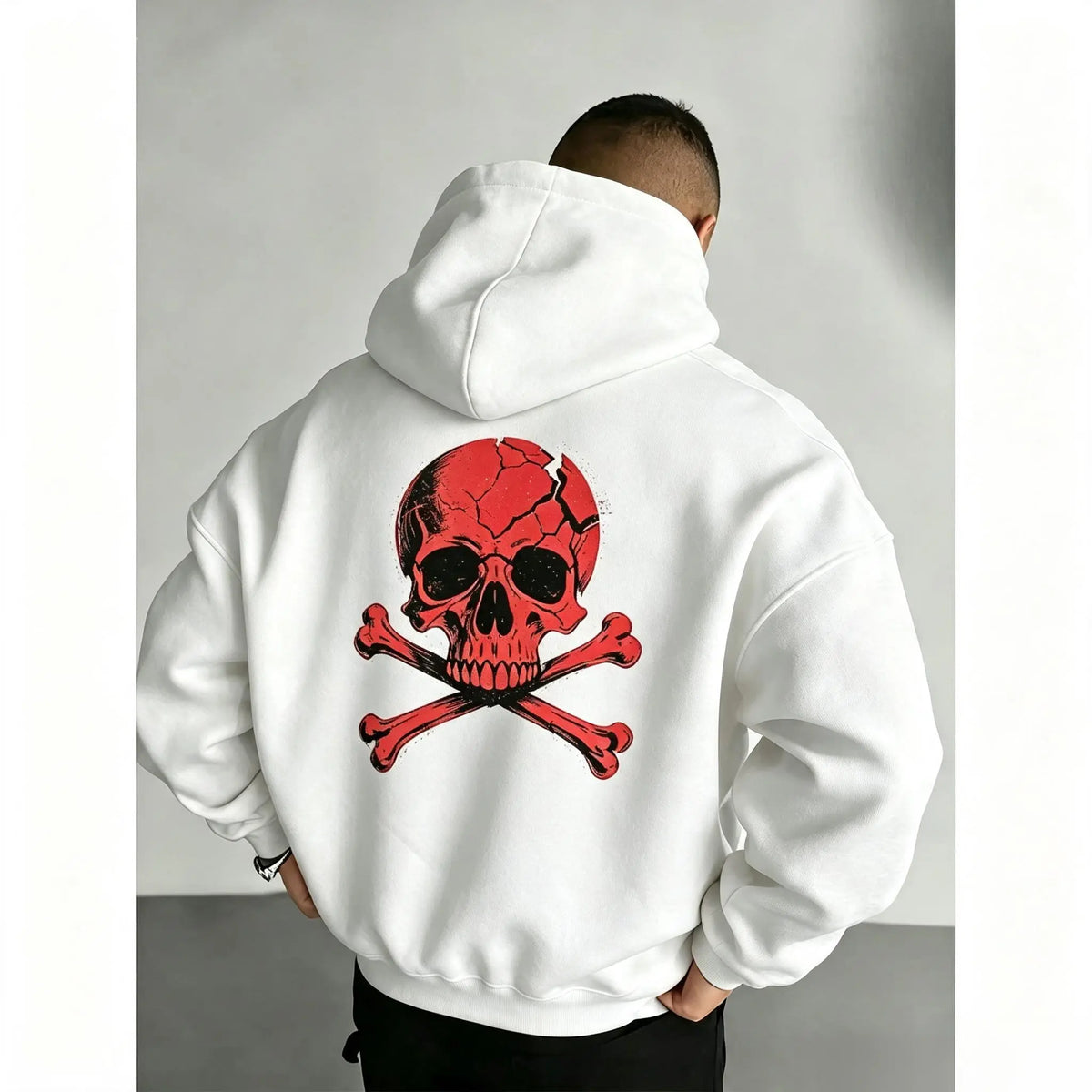 Men's Demon & Angel Print Hoodie, Warm and Comfortable Goth Sweatshirt for Fall & Winter, Casual Wear, Suitable for Wearing Alone or Layering, Graphic Hoodies, Gothic Printed Hoodie, Gothic Style Hoodie, Hooded Sweatshirts