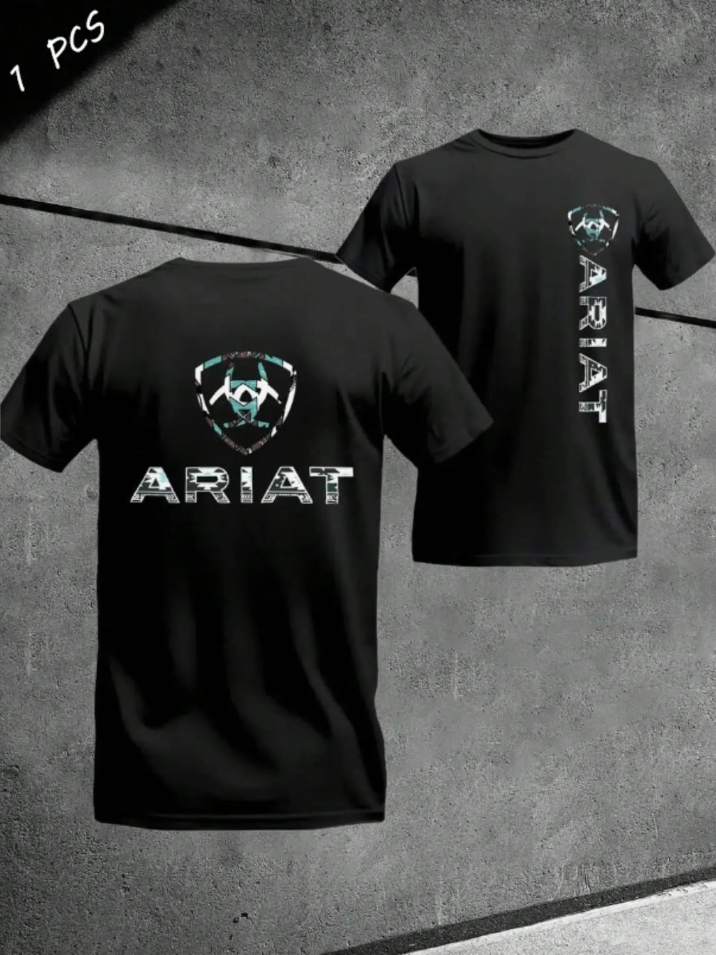 Men's Ariat Print Graphic T-Shirt, Casual Long Sleeve Top, Comfortable Fit for Daily Wear, Ideal for Home & Leisure Activities, Menswear