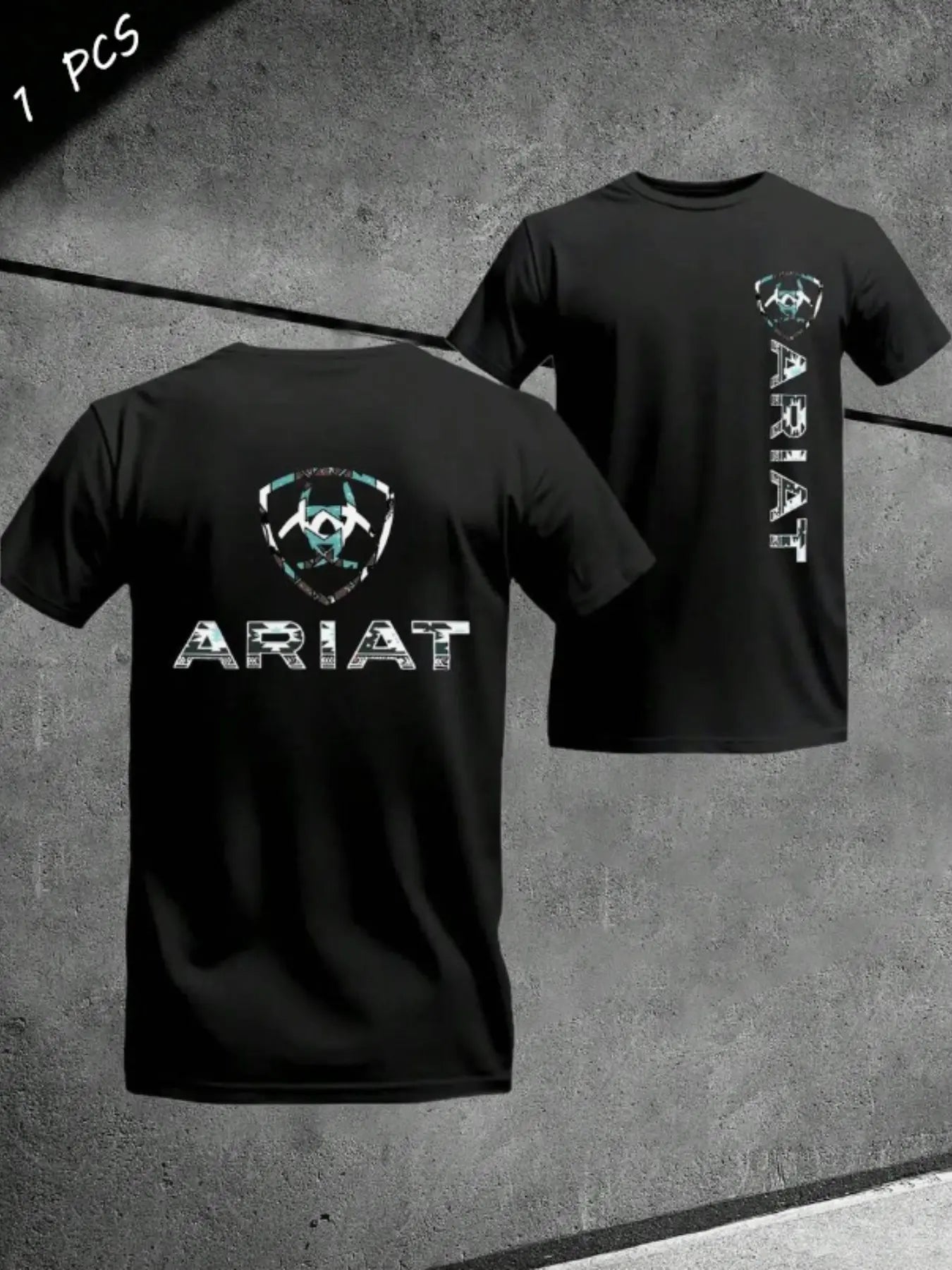 Men's Ariat Print Graphic T-Shirt, Casual Long Sleeve Top, Comfortable Fit for Daily Wear, Ideal for Home & Leisure Activities, Menswear