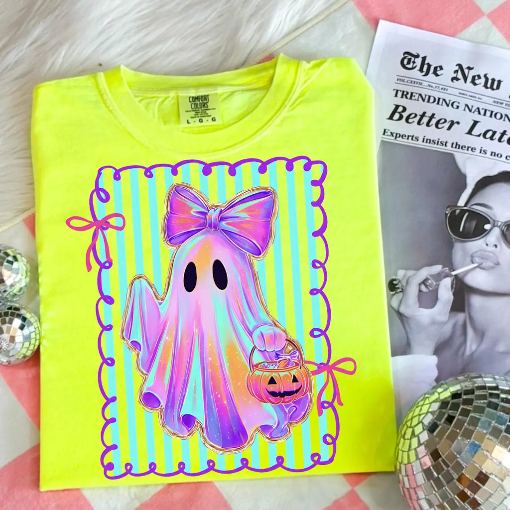 Comfort Colors Preppy Halloween Ghost Cotton Tee Unisex