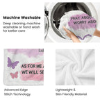 Faith-Based Printed Flannel Soft Throw Blanket (60x80 in) - "I Am A Child Of God" Bible Quote Collage, Pastel Watercolor Religious Print, Blankets for Sofa, Girl Room Decor, Heartwarming Gift for Girls,back to school,back to school shopping,home decor - View 8