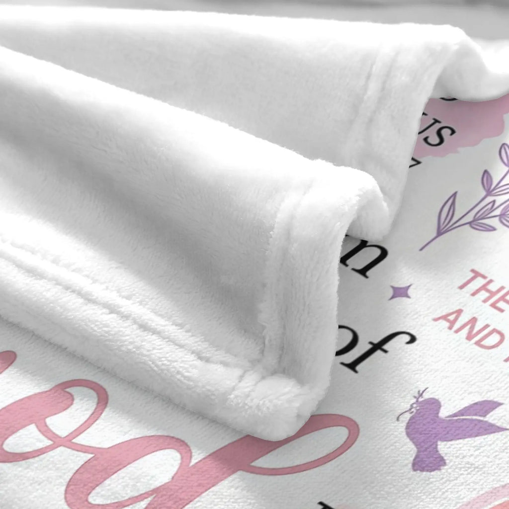 Faith-Based Printed Flannel Soft Throw Blanket (60x80 in) - "I Am A Child Of God" Bible Quote Collage, Pastel Watercolor Religious Print, Blankets for Sofa, Girl Room Decor, Heartwarming Gift for Girls,back to school,back to school shopping,home decor - View 9