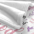 Faith-Based Printed Flannel Soft Throw Blanket (60x80 in) - "I Am A Child Of God" Bible Quote Collage, Pastel Watercolor Religious Print, Blankets for Sofa, Girl Room Decor, Heartwarming Gift for Girls,back to school,back to school shopping,home decor - View 9