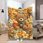 2D Teddy Pastel Floral Print Throw Blanket - Kawaii Plush Super Soft Cozy Aesthetic Throw for Bedroom Room Decor, Whimsical Home Decor Item, Cool Gift for Kids - View 16
