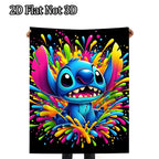 [SummerVibes] DISNEY CLASSIC Lilo & Stitch Colorful Splash Throw Blanket - Super Soft Flannel, Lightweight, Ideal for Couch, Camping & Outdoor Use - View 1