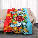 3dED- HARDY Tattoo Tiger Skull Blanket Living Room Bedroom Sofa Soft and Comfortable Warm Blanket Office Leisure Blanket - View 10