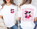 In October We Wear Pink Ghost Shirt, Halloween in October We Wear Pink, Breast Cancer Awareness Shirt,  Pink Ribbon Shirt, Wear Pink Pumpkin PGS0018