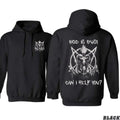 Men's Long Sleeve Unisex Dark Satanic Soft Ghost Fabric Hoodie - Print Graphic, "God Is Busy Can I Help You?" Design, Evil Goat Skull, Gothic Punk Metal Top, Occult Halloween Party Thanksgiving Edgy Pullover Sweatshirt