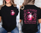 In October We Wear Pink Ghost Shirt, Halloween in October We Wear Pink, Breast Cancer Awareness Shirt,  Pink Ribbon Shirt, Wear Pink Pumpkin PGS0018