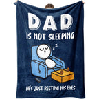 【Father's Day】Funny Birthday Gift for Dad Husband, Dad Is Not Sleeping Flannel Blanket, Fathers Day Dads Gifts From Daughter Son, Super Soft Throws Blanket for Couch and Napping - View 9