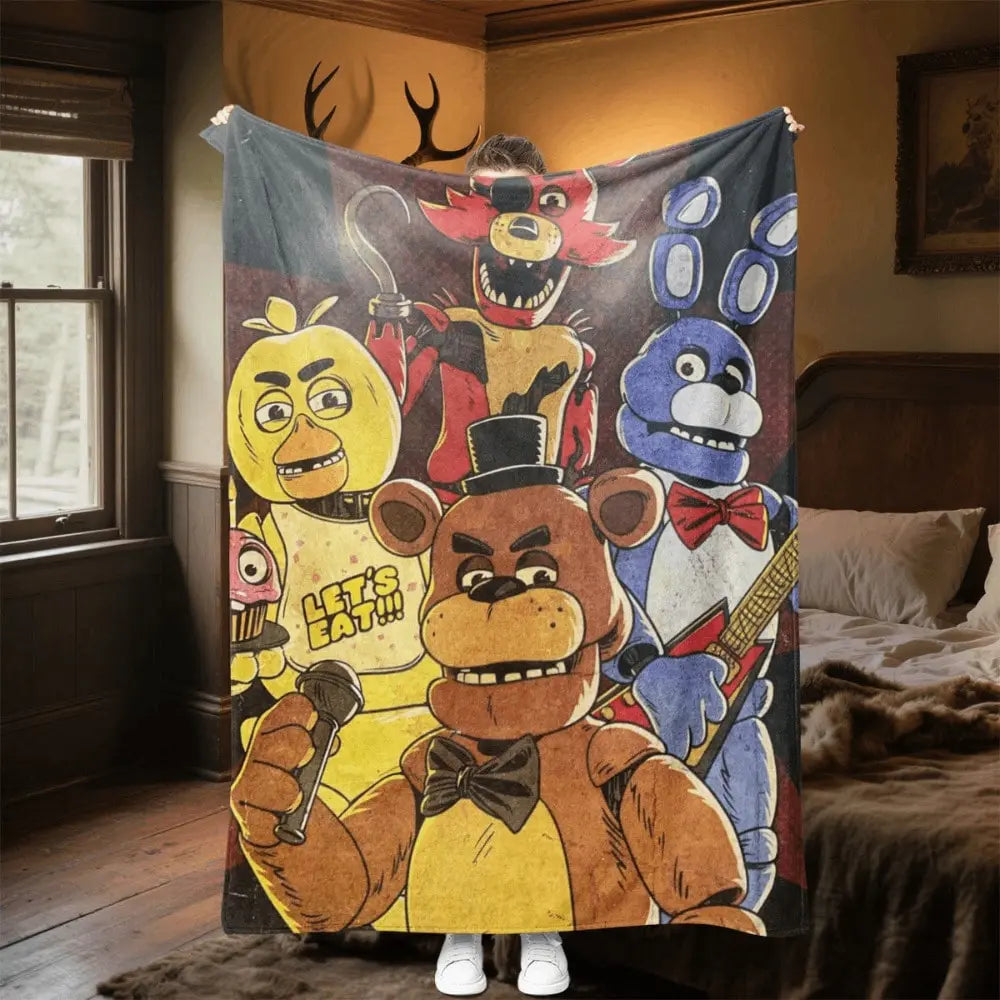 FNAF Avatar Animal Character Plush Throw Blanket - Soft Fluffy Fleece, Lightweight Cozy Warm, Machine Washable for Bed Sofa, Perfect Christmas Gift - View 1